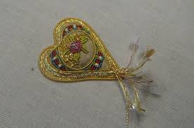 Nearly Finished My Goldwork Brooch Using A Jenny Adin Christie Kit Gold Work Embroidery Basic Embroidery Stitches Gold Work