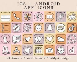 Pink Orange Pastel Ios Android App Icons Ios14 Widget Etsy Android App Icon App Icon Iphone Wallpaper App