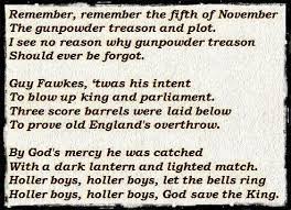Guy Fawkes Poem Guy Fawkes Fifth Of November The Fifth Of November