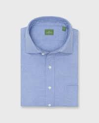 Spread Collar Sport Shirt in Light Blue Flannel | Shop Sid Mashburn
