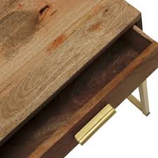 Solid colour meets solid industrial style with this black orson console table. Brown Wood Orson 2 Drawer Side Table Bedroom Furniture