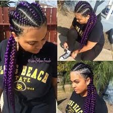 Black And Purple Braids Hairstyles Royalty Beatiful Purple Passion Ghana Braids Braided Hairstyles Ghana Braids Hairstyles Hair Styles