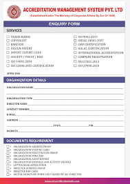 Any Enquiry Regarding Your Requirement From Accreditation Management System Pvt Ltd How To Apply Accreditation Certificate