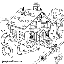 Let's color this evilness of the bloodthirsty demon. Monster House Coloring Page Joe Frank