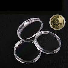 10pcs Transparent Plastic Round Coin Capsules Coins Collect Containers Boxes Holders Storage 27mm Plastic Coin Holder Capsule Holder Challenge Coin Holder