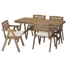 Falholmen Table And 4 Armchairs Outdoor Light Brown Stained Gray Brown Froson Duvholmen Beige Ikea In 2020 Ikea Dining Sets Furniture Ikea
