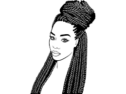 Afro Woman Svg Princess Queen Braid Hair Beautiful African Etsy Desenho De Tranca Trancas Vermelhas Logotipo De Salao