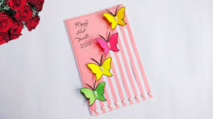 Very Simple New Year Card 2020 Greeting Cards For New Year How To Make Happy New Year Card Easy Youtube