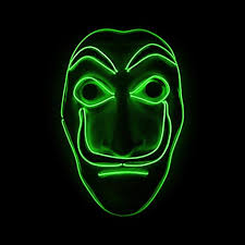 The experience' time to put on your red jumpsuit and dali mask. Salvador Dali Mask Money Heist Led Green Mask Kingdom