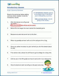 Check spelling or type a new query. Introductory Clauses Worksheets K5 Learning