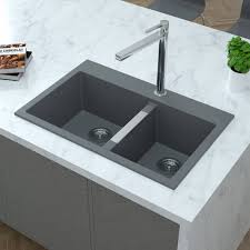 artika double bowl granite sink grey