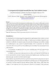 Le prix à payer est proportionnel au nombre de baguettes. Pdf L Enseignement De La Proportionnalite Dans Une Classe Ambition Reussite Variables Didactiques Pratiques Du Professeur Rapport Visible Au Savoir