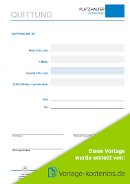 Quittung Muster Kostenlose Anleitung Vorlage Zum Download