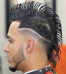 Mohawk With Line In Hair Cool Hairstyles For Men Hair Styles Haircuts For Men
