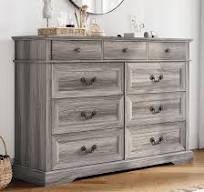 Amazon.com: LINSY HOME Farmhouse 9-Drawer Dresser - Grey ...