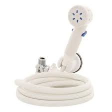 Rinse Ace Assisted Bather 3 Spray Handheld Showerhead Plus 8 Ft Hose And Quick Connect In Chrome With White 3520 The Home Depot Shower Heads Shower Head With Hose Bathroom Designs Images