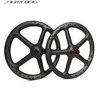 SILVEROCK Ruedas de carbono de 5 radios 20 "406 451 1 1/8 16" 349 1 3/8 Freno de disco Centerlock 11 velocidades para JAVA FNHON Mini Velo Bike - ...