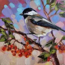 Bird Paintings On Canvas Bird Painting On Canvas Colorful Bird In Branch Picture Etsy Bird Paintings On Canvas Birds Painting Canvas Painting