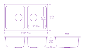 Single bowl sinks will run on average up to 30 inches in length. Ikea Hillesjon Double Bowl Top Mount Kitchen Sink Dimensions Drawings Dimensions Com