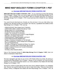 All videos for biology form 5. Biology Form 5 Chapter 1 Mind Map Fill Online Printable Fillable Blank Pdffiller