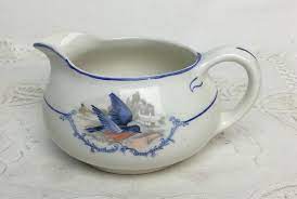 Doulton kingsware pitcher for whiskey water. W S George Derwood Blue Bird China Creamer Blue Bird Bird China Patterns