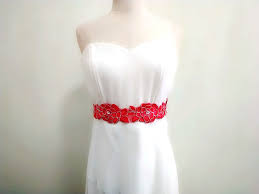 Isabelle truman 24 may 2021. Red Flower Sash Lace Wedding Sash Floral Sash Rhinestone Sash Bridal Gown Sash Jeweled Sash Dre Wedding Gown Belts Wedding Dress Belt Red Wedding Dresses