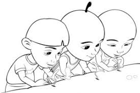 75 gambar lukisan upin ipin. Gambar Sketsa Kartun Upin Ipin Jokibot