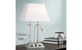 Free shipping & free returns*. Dexter Modern Contemporary Desk Lamp With Usb And Ac Power Outlet In Base Brushed Nickel Led Reading Light For Living Room Bedroom House Bedside Nightstand Home Office Family Possini Euro Design