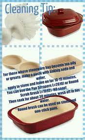 Is Your Pampered Chef Stoneware Getting Greasy Try This Cleaning Tip Pampered Chef Stoneware Pampered Chef Recipes Pampered Chef Party