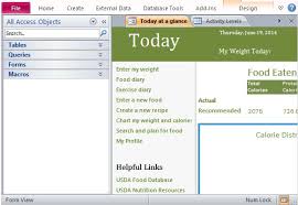 desktop nutrition tracking database template for access 2013