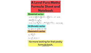 A Level Pure Maths Formula Sheet And Notebook Maths Notebook Journal With A Level Maths Formula Book Front And Back Cover 80 Black Lined Pages A4 8 5x11 Inches Amazon Co Uk Journals Maths