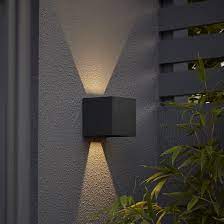 Blooma Edna Matt Charcoal Grey Mains Powered Led Outdoor Wall Light 814lm Diy At B Q Outdoor Wall Lighting Wall Lights Outdoor Wall Lamps