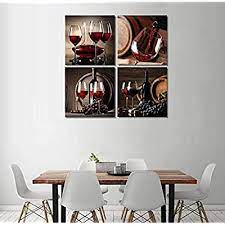 The only paint i would use for this project is amy howard at home one step paint. Buy Red Grape Wine Canvas Wall Art Modern Painting Artwork Still Life Pictures Decorations For Dining Room Bar Kitchen Salon Office Home Decor 12x 12x 4pcs Framed Online In Turkey B08jpj7lwc