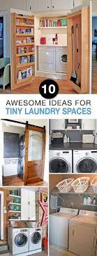 10 Awesome Ideas For Tiny Laundry Spaces Lots Of Ideas And Tutorials To Organize A Small Laund Laundry Room Diy Laundry Room Organization Laundry In Bathroom