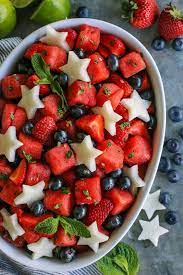Mojito Fruit Salad Recipe With Watermelon Strawberries Blueberries Recipe Fruit Salad Recipes Watermelon Recipes Fruit Recipes