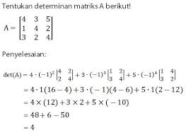 Determinan matriks ordo 2×2 3×3 nxn dan contoh soalnya. Cara Menentukan Determinan Matriks 3 3 Idschool