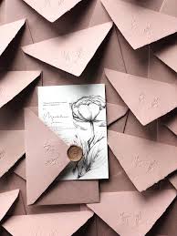 Baby Pink Wedding Invitations On Cotton Card Stock Handmade Paper Envelopes Emboss Custom Pink Wedding Invitations Wedding Invitations Diy Baby Pink Wedding