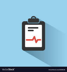 medical chart icon with shade on blue background