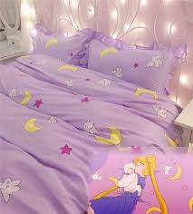 Anime Sailor Moon Cute Bedding Home Decor Cotton Purple Duvet Cover Sheet Sets Unbranded Quartos Para Garotinhas Dicas Decoracao Quarto Decoracao Pra Quarto