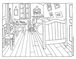 The Bedroom By Vincent Van Gogh Watercolor Salt Painting For Kids Woo Jr Kids Activities Van Gogh Watercolor Van Gogh Coloring Salt Painting