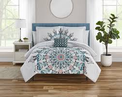 Hello there everyone, looking for mainstays complete bedding set, blue plaid to get sales verify it just before buy you can view reviews consumers online however you do not know best places to buy? Mainstays Teal Medallion 8 Piece Bed In A Bag Set With Sheets And Decor Pillow Queen Walmart Com Walmart Com