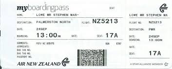Air New Zealand Boarding Pass Image S Lowe Air New Zealand Boarding Pass Airline Tickets
