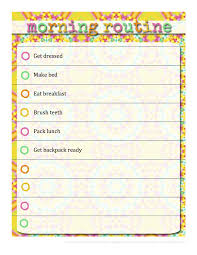 Morning Routine Chart Free Download Editable In Word