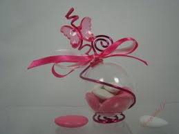 Boule Dragees Papillon Cristal Fuchsia Dragees Mariage Contenant Dragees Dragees