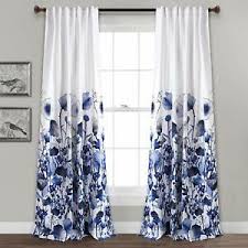 4.5 out of 5 stars. Set 2 Navy Blue White Spring Floral Curtains Panels Drapes 84 Inch L Darkening Ebay