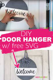 This diy door hanger tassel chime will add the perfect boho flair to your home. Diy Wooden Door Hanger With Cricut Daily Dose Of Diy Door Signs Diy Door Hangers Diy Door Wreaths Diy