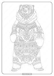 These free bear coloring pages will introduce your kids to bears, their offspring as well as other aspects concerning them we would also like to know if your kids enjoyed coloring these bear coloring sheets. Printable Illustration Bear Adult Coloring Page