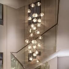 Modern Led Pendant Lights Crystal Pendant Lamp Compound Hall Stairwell Long Living Room Stair Hanging Lamp Lighting Luminaria Pendant Lights Aliexpress