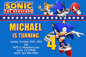 Awesome Free Template Sonic The Hedgehog Birthday Invitations Sonic Birthday Hedgehog Birthday Sonic Birthday Parties