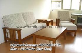 Sofa bed merupakan jenis sofa yang multifungsi. Set Kursi Sofa Minimalis Kayu Jati Ksi 07 Furniture Idaman